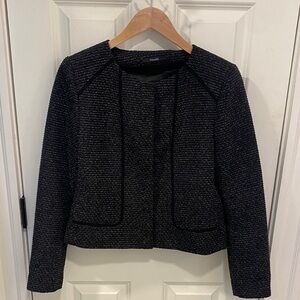 Tahari Black Textured Shoulder Pads  Blazer size 10